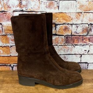 Hush Puppies Vintage Brown Suede Leather Waterproof Winter Fall Boot Sz 9